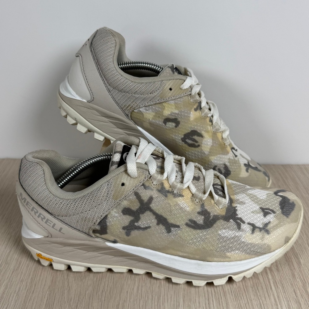 Trail Running Shoes Merrell W 7.5 Tan Camo MTL Skyfire Vibram J066836 Sneaker